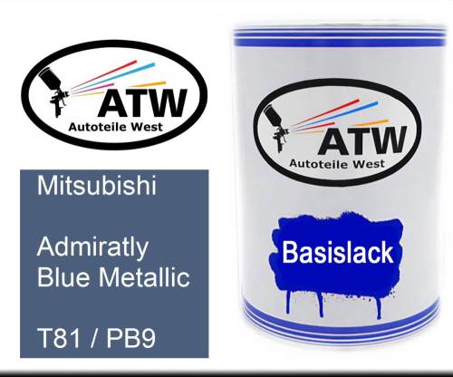 Mitsubishi, Admiratly Blue Metallic, T81 / PB9: 500ml Lackdose, von ATW Autoteile West.